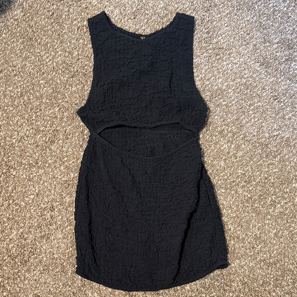 Free People Black Textured Dress